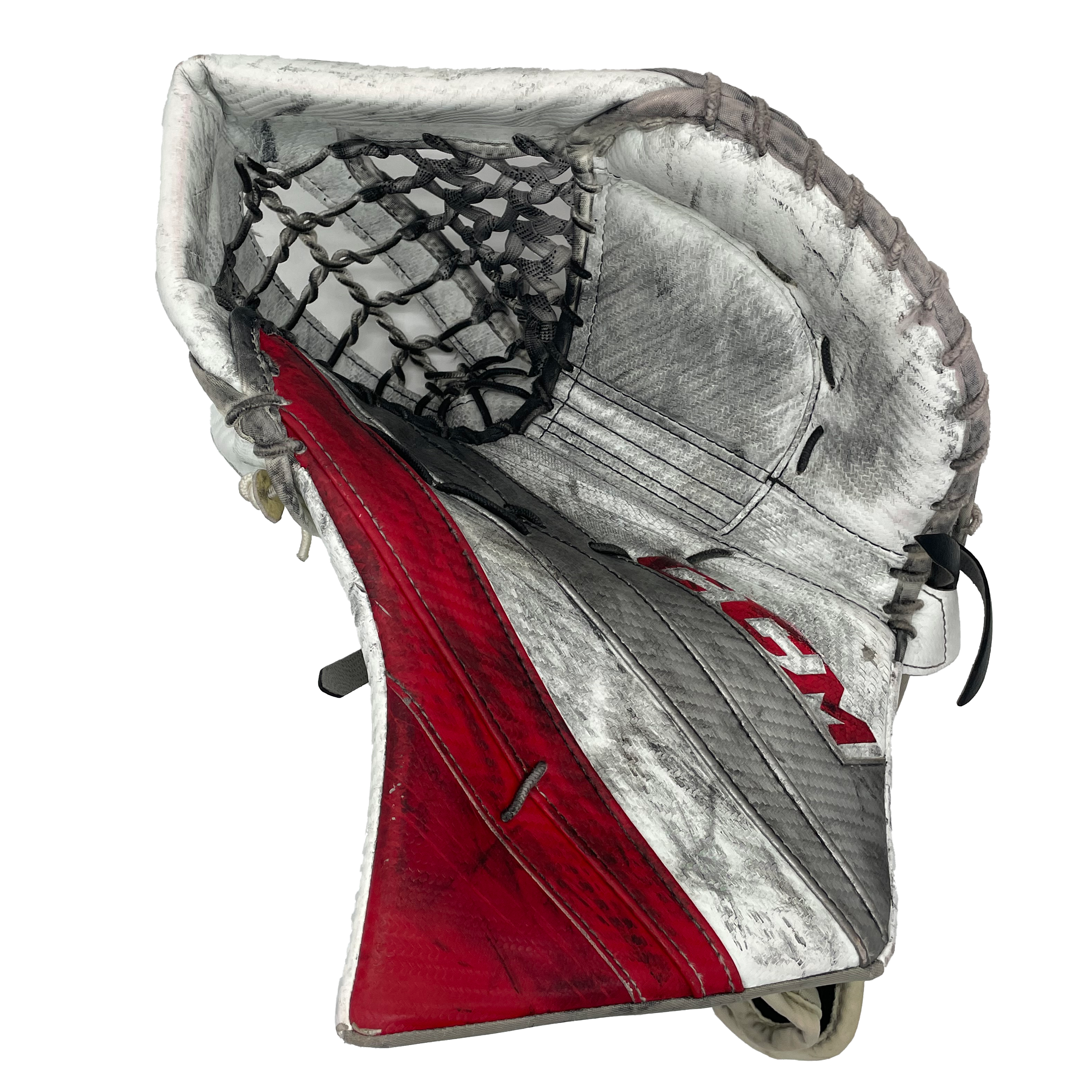 CCM Extreme Flex 5 - Gant de gardien de but Pro Stock d'occasion (rouge/blanc)